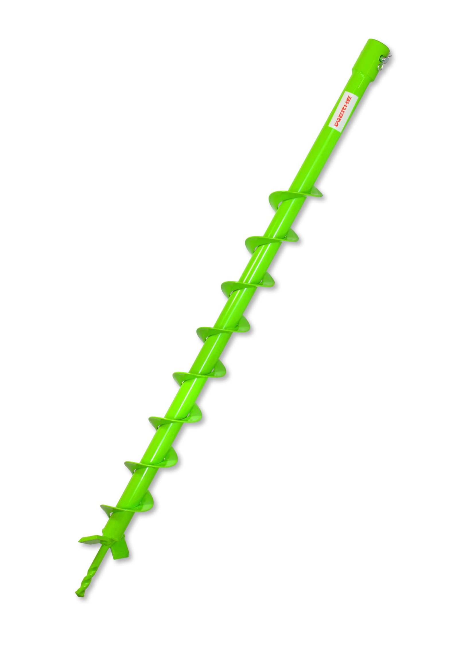 WERHE Erdbohrer ⌀50 mm, 80 cm lang für Bohrmaschine –Profi-Brunnenbohrer für präzises Graben von Zaunpfählen, Baumpflanzung, Fundamenten und Durchlässen – Robust mit Hartmetallklingen