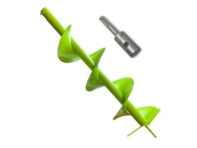 WERHE Erdbohrer für bohrmaschine mit SDS Plus adapter ⌀200 mm, 80cm länge – Brunnenbohrer, Baumpflanzung, erdlochbohrer, Pfahlbohrer, Durchlässenbohrer – Präzise Bohrspitze und Hartmetallklingen