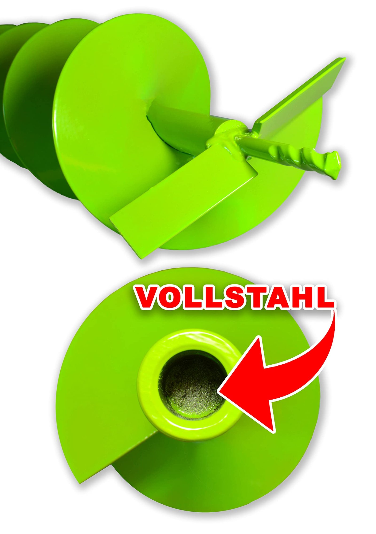 WERHE® Profi Bohrer VollStahl, Erdbohrer für bohrmaschine 150 mm Extrem robust mit m14 Adapter - Pfahlbohrer Brunnenbohrer präzise Bohrspitze. - Image 8